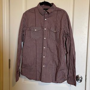 Banana republic checkered western style dress shirt size Medium